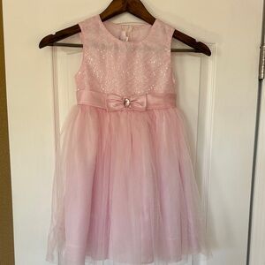 Elegant Pink Glittery Kids Formal Dress